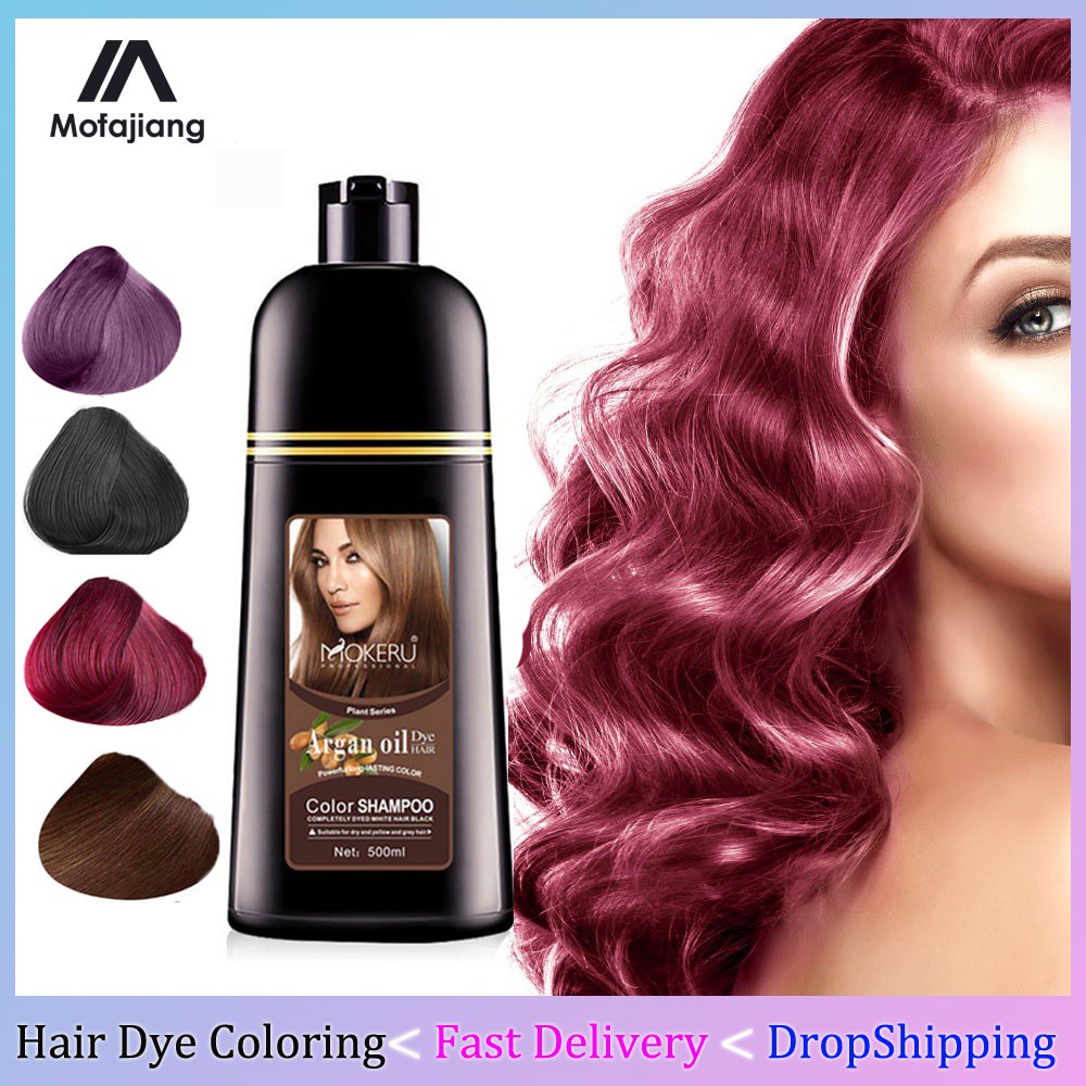 Permanent Fast Hair Dye Color Shampoo For Red Brown Black Purple Natural  Argan Oil Essence Nourish | Shopee Philippines