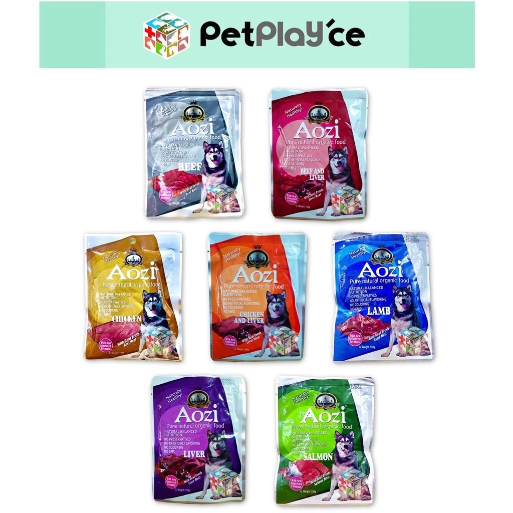 Aozi Natural Organic Pouch Dog Food Wet 100g Shopee Philippines