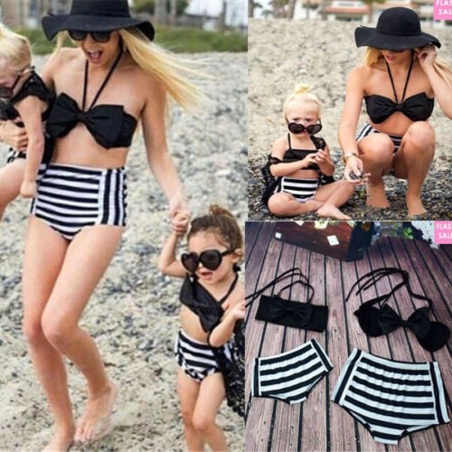 matching swimwear mom and daughter