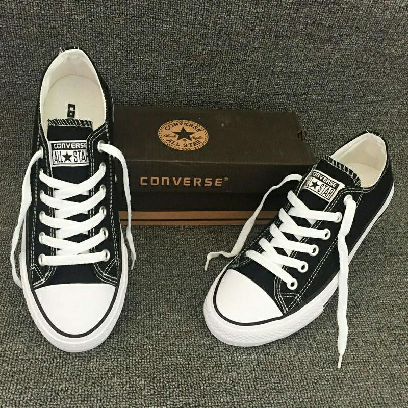 converse all star black canvas shoes