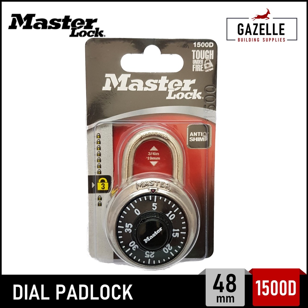 Master Lock Combination Dial Padlock 48mm 1500D Masterlockhome and