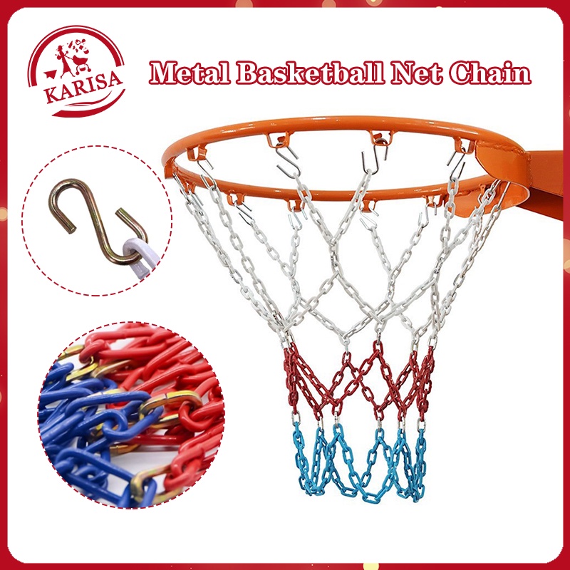 Upgraded Metal Basketball Net Heavy Duty Standard Basketball Net Chain