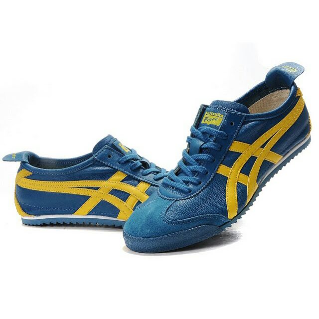asics tiger blue and yellow