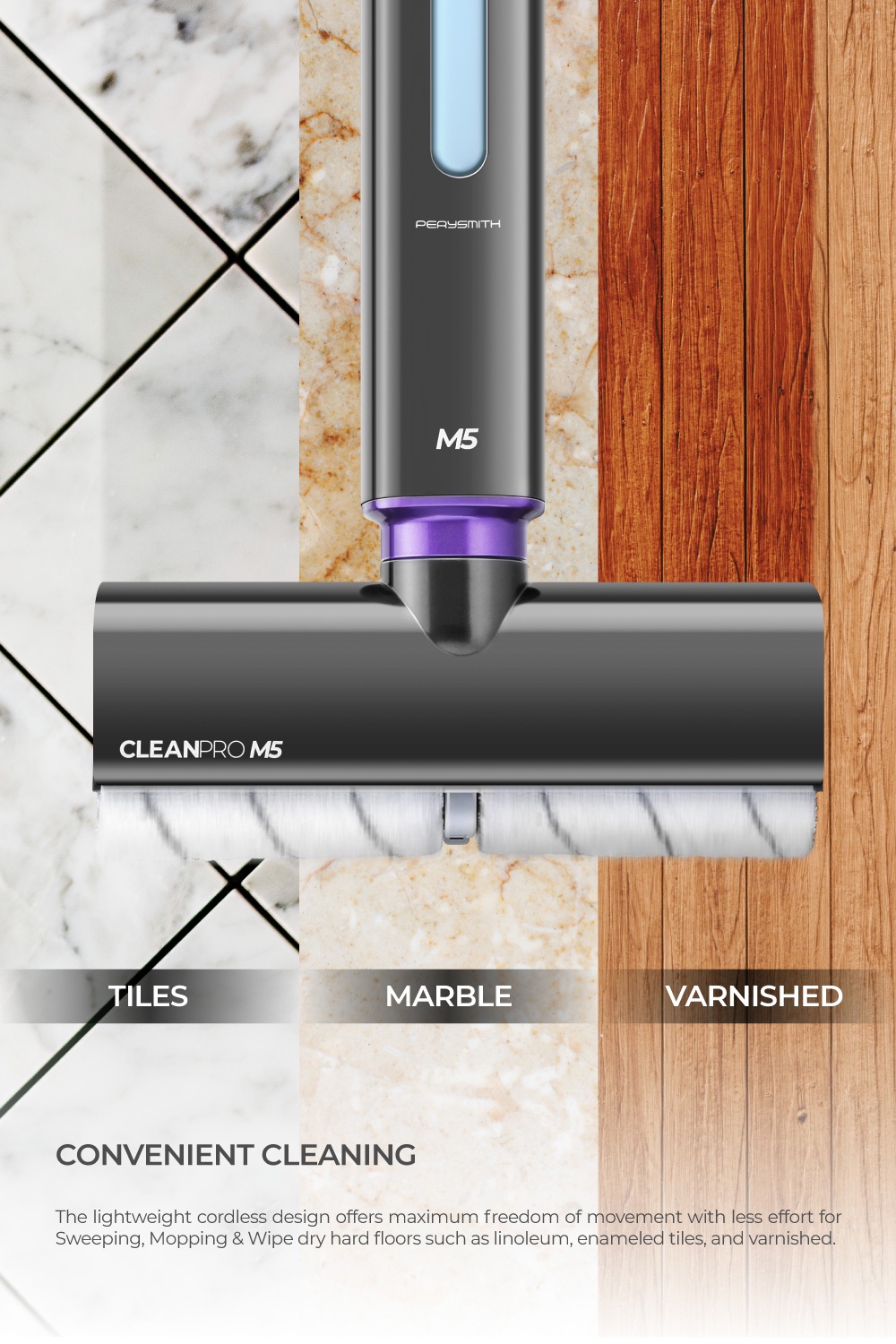 PerySmith Electric Cordless Floor Cleaner CleanPro Series M5 (Cordless