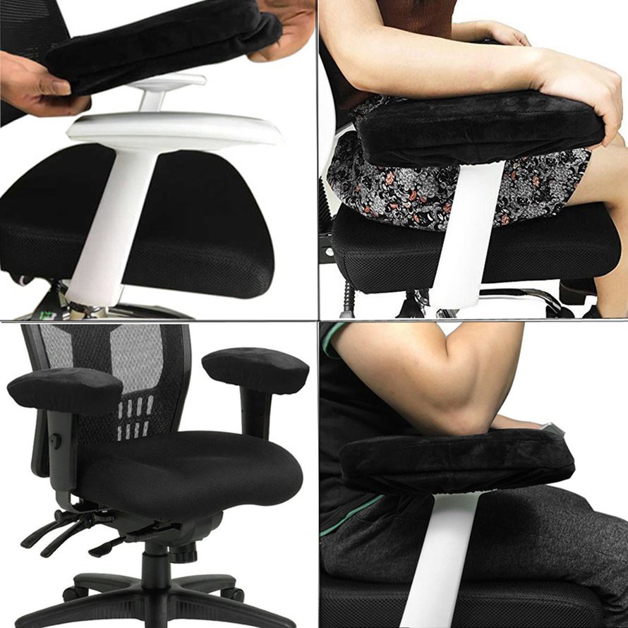 EG 2pcs Memory Foam Chair Armrest Pads Comfy Office Chair Arm Rest Mat