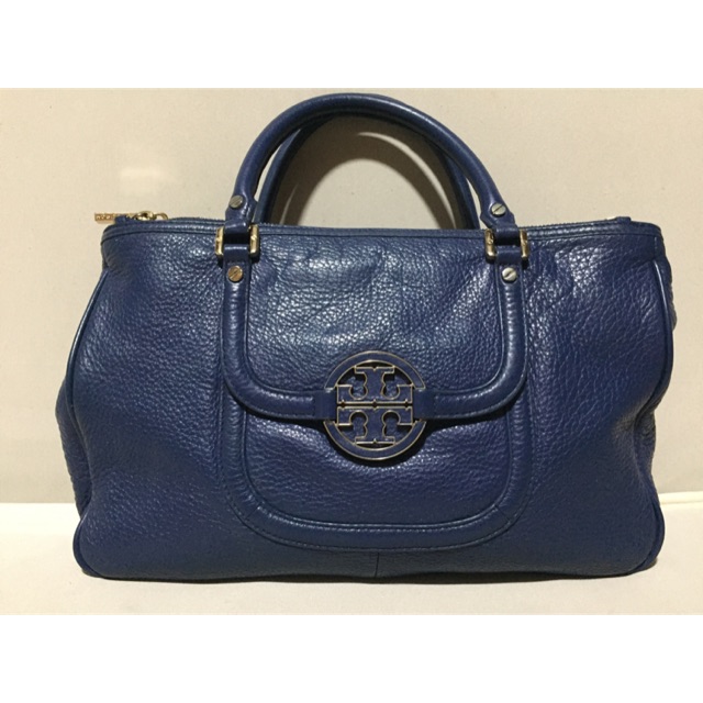 tory burch blue leather bag