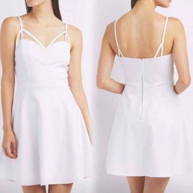 white spaghetti dress