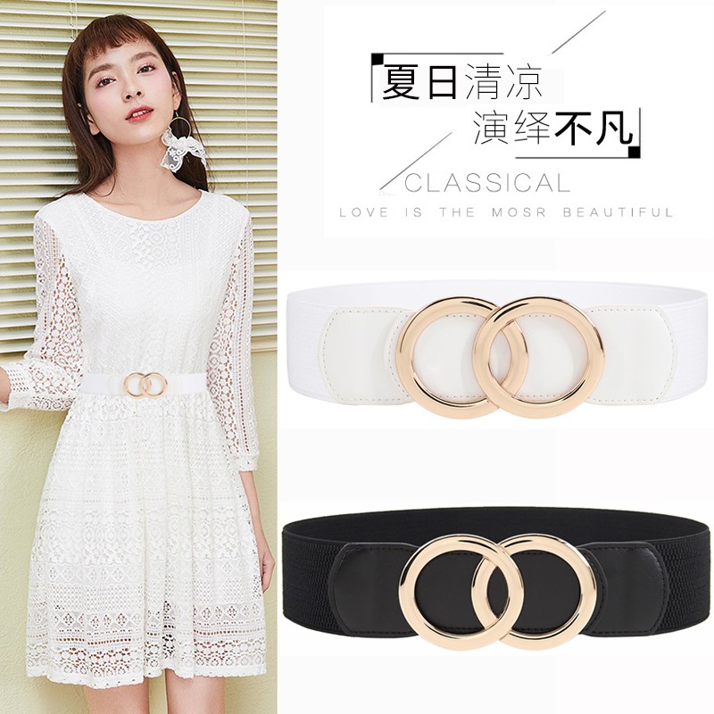 black dress white belt