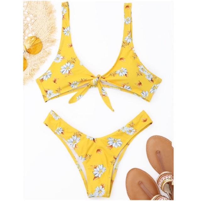 yellow tie bikini