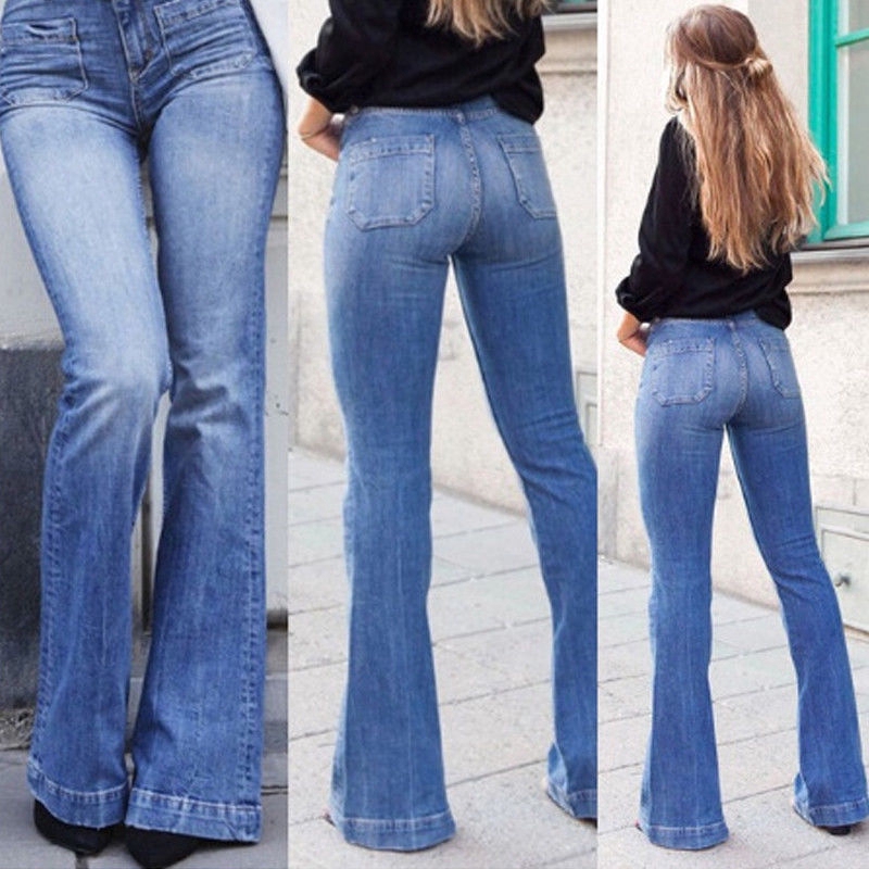 light denim bell bottom jeans