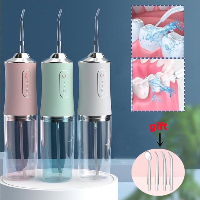 Oral care Water Flosser 4 Heads 220ML Oral Irrigator Rechargeable ...