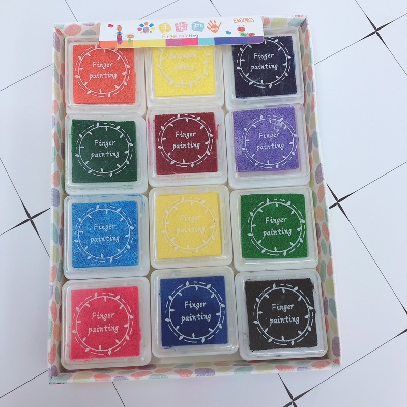 12 Colors Finger Painting Stamp Ink Pad Shopee Philippines