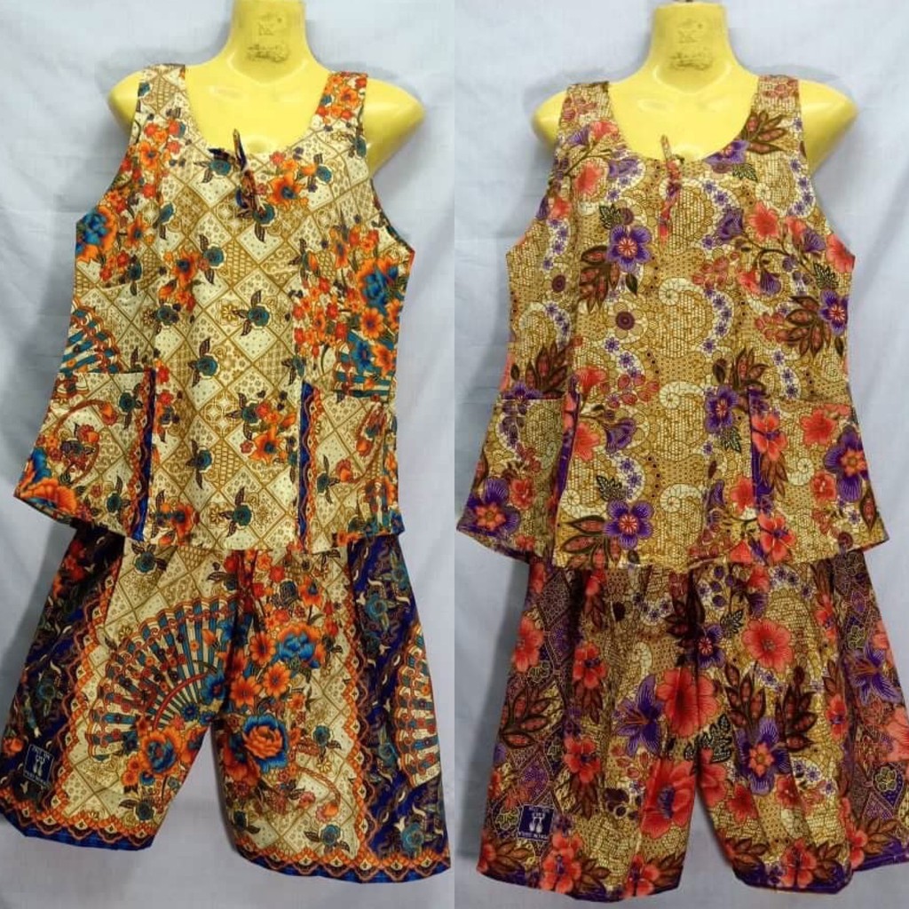 Large Pokok Batik  Terno Sleeveless Shorts Set Thailand 