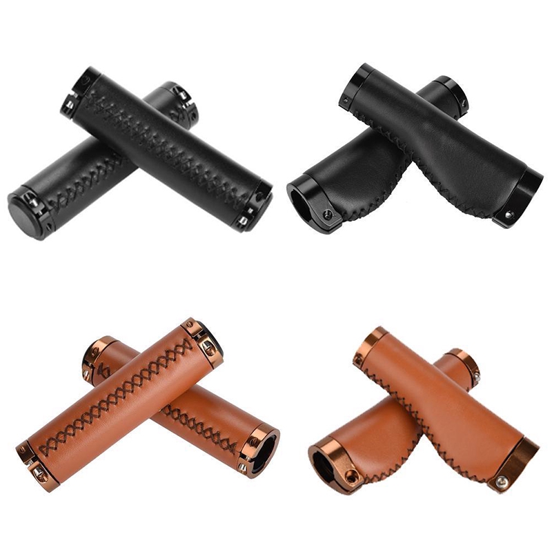 leather bike grips