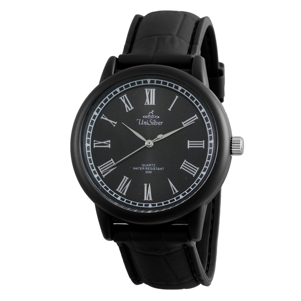 UniSilver TIME Men's Black Analog Rubber Watch KW32811005 Shopee