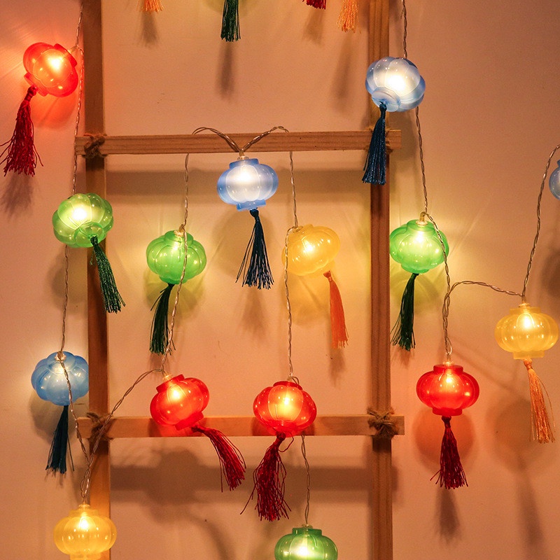 #Growfonder#2 Meters USB Spring Festival Lantern Light Battery Operated Chinese New Year Red Lantern String Lamp Multi Color Outdoor Garden Night Lights for Home Party Wedding festivals Decor