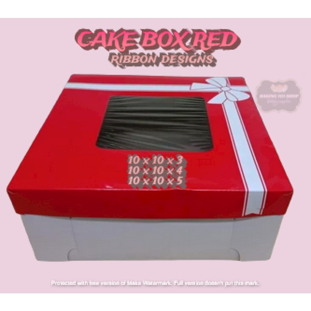RIBBON DESIGN CAKE BOX 10X10X5,4,3 (10 PCS ) Shopee Philippines