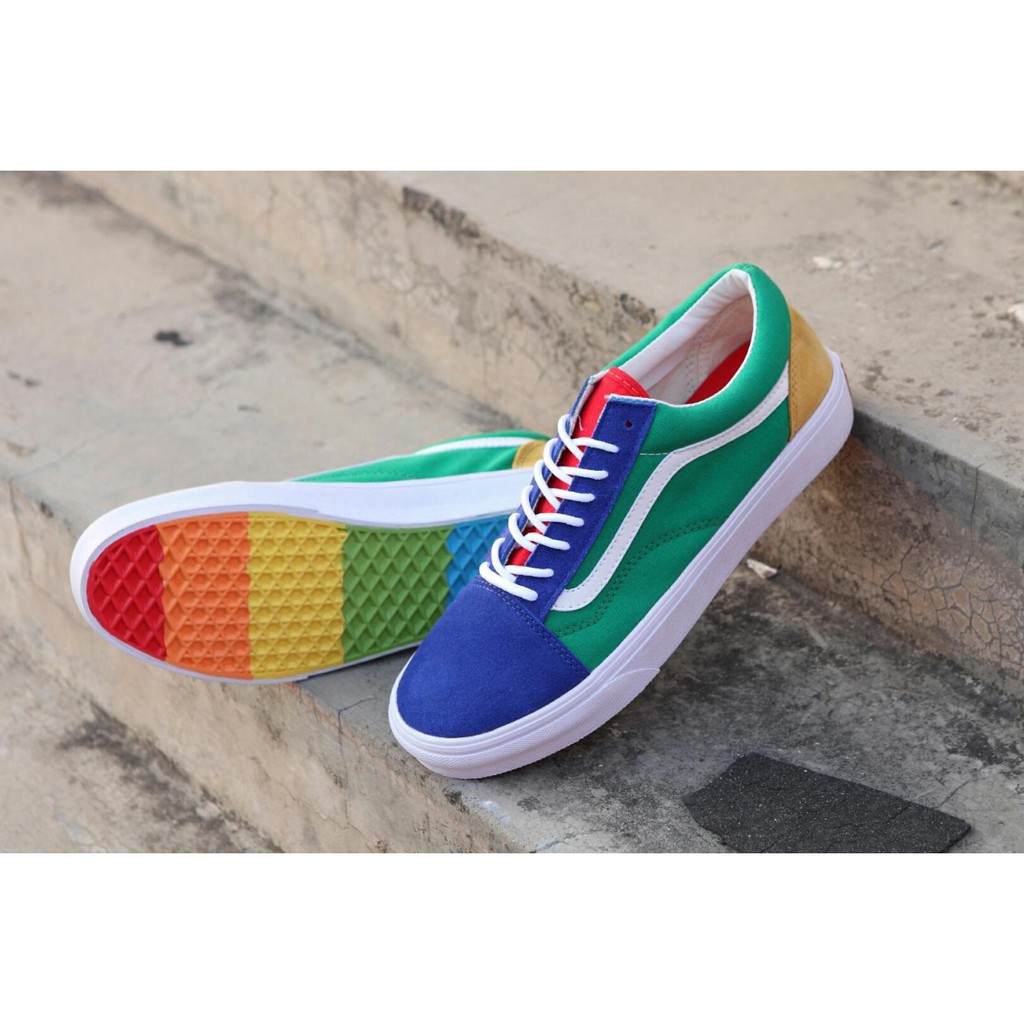 vans rainbow bottom