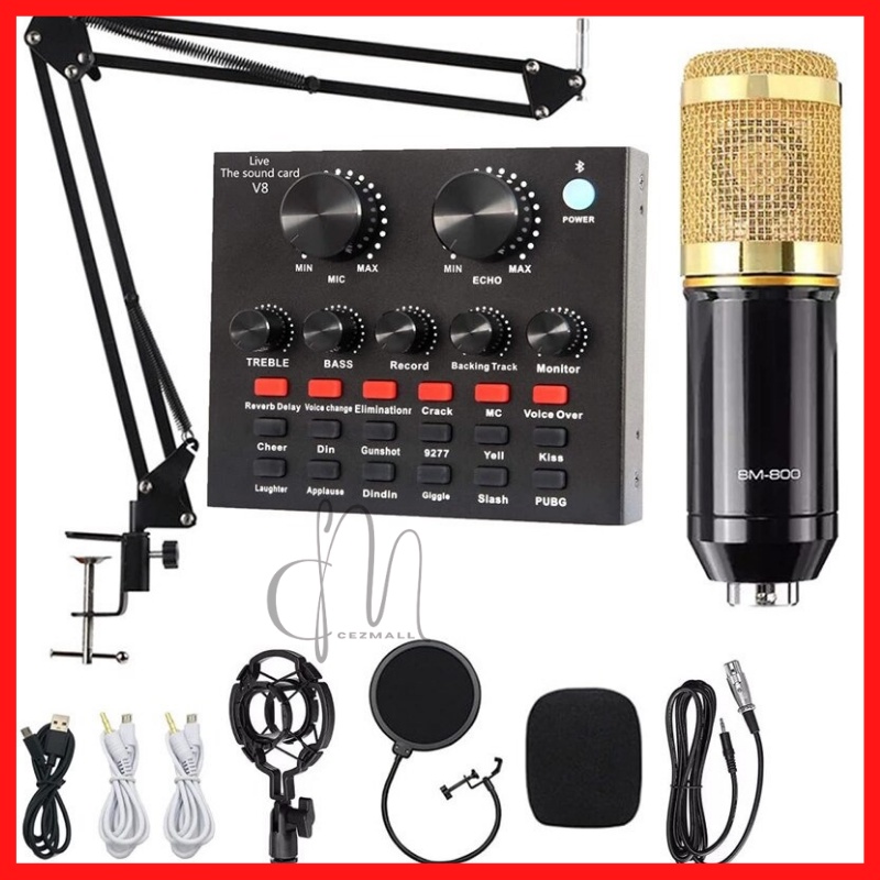 Cezmall 100% Original BM-800 Condenser Microphone Kit With V8 ...