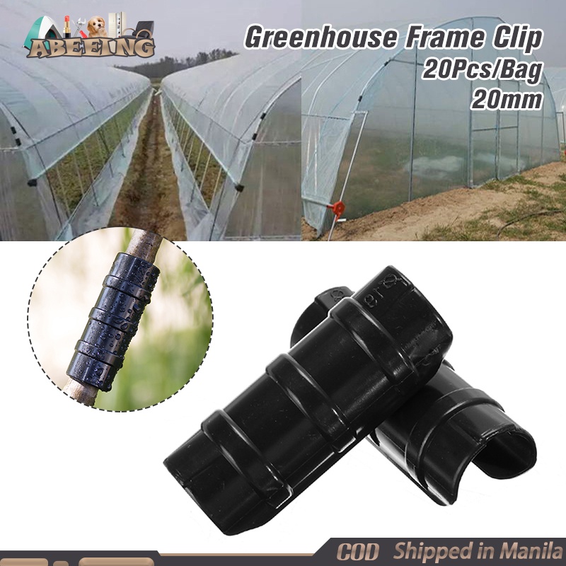 PATIKIL 60-Pack Greenhouse Clamps For 1-1/4" (32mm) Pipe - Black ABS Plastic Tube Clips For Film, Net, Hoops