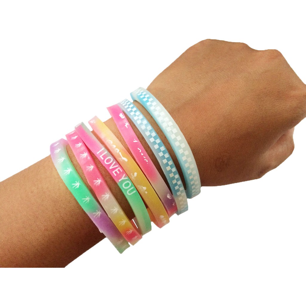 1pc Assorted Rubber Bracelet Baller Wristband CA109 1pc Assorted Rubber Bracelet Baller Wristband CA109