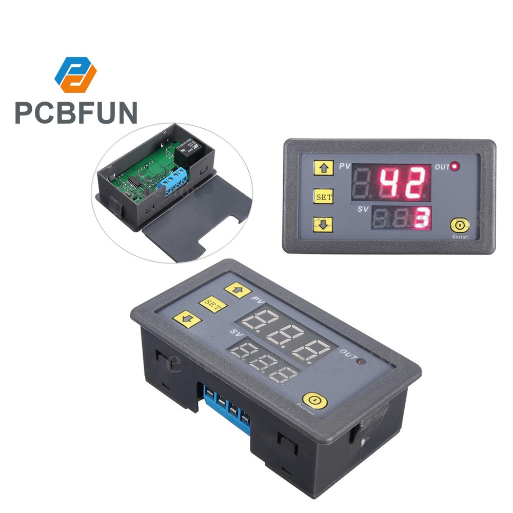 Pcbfun 0999 Hours 12V Thermostat Cycle Timer Delay Dual Display Relay