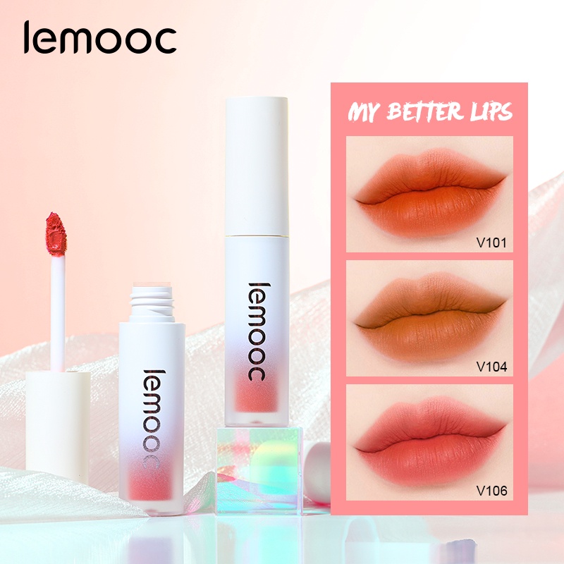 Lemooc Lipstick Velvet Matte Lightweight Soft Lip Silky-Smooth Orange ...