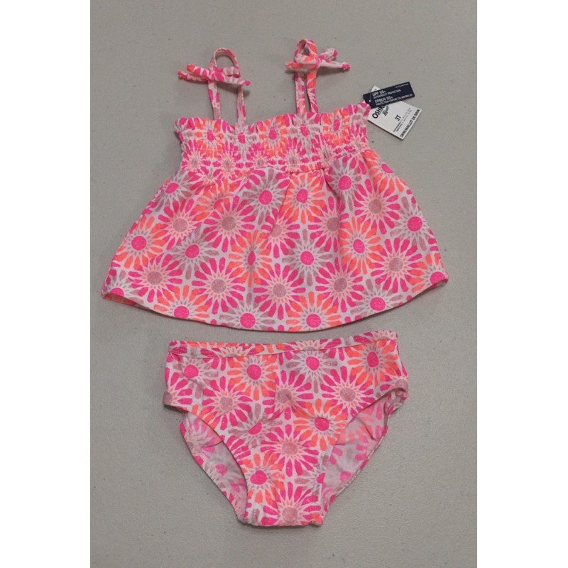 Oshkosh B'gosh Little Girls Swimsuit Pink Floral Bathing Suit 2 Piece