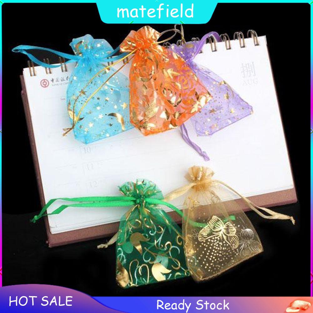 50 Organza Gift Bags Jewellery Christmas Packing Pouches Wedding Party Favour h 