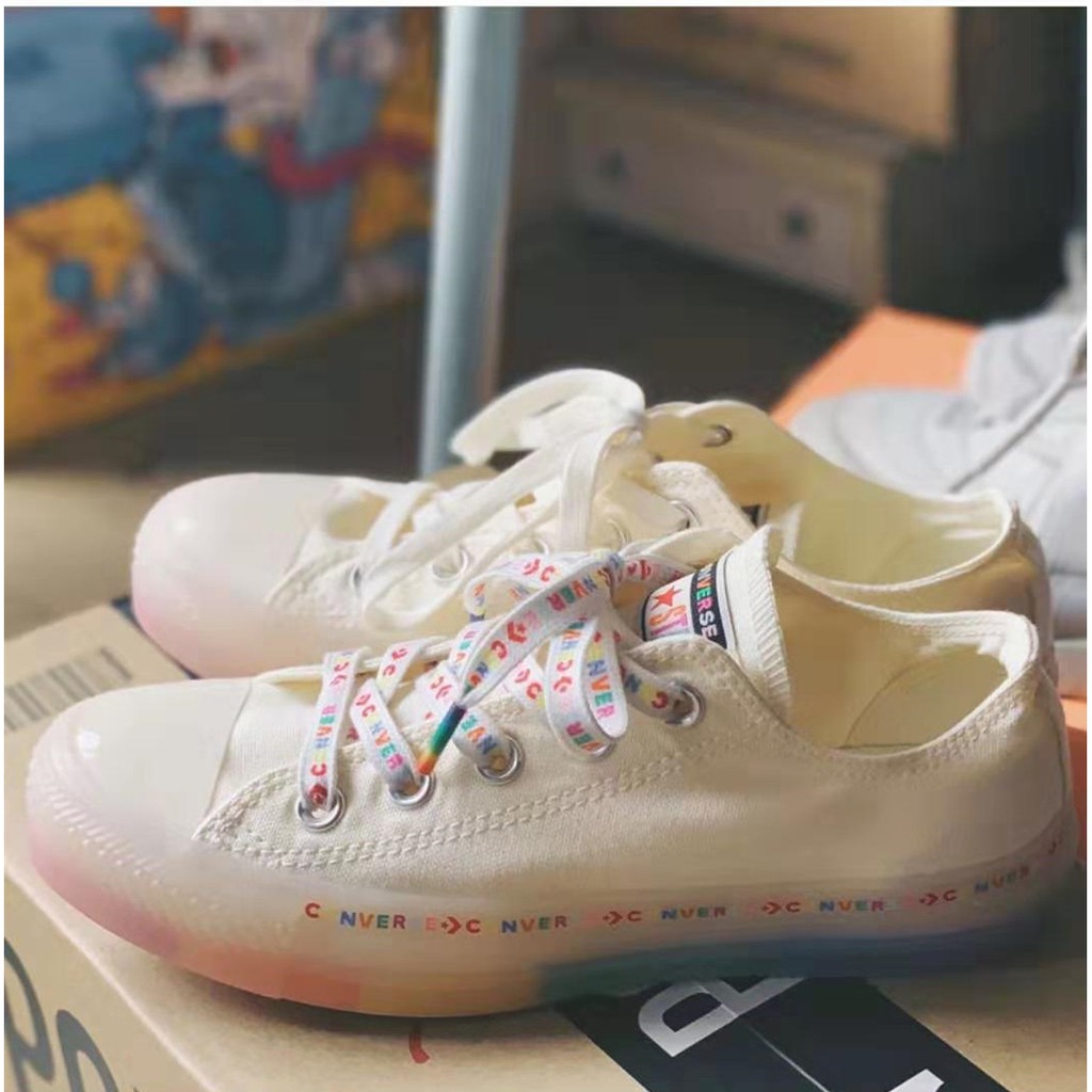 2019 latest explosion Converse All Star color standard jelly rainbow canvas  shoes 165613c | Shopee Philippines