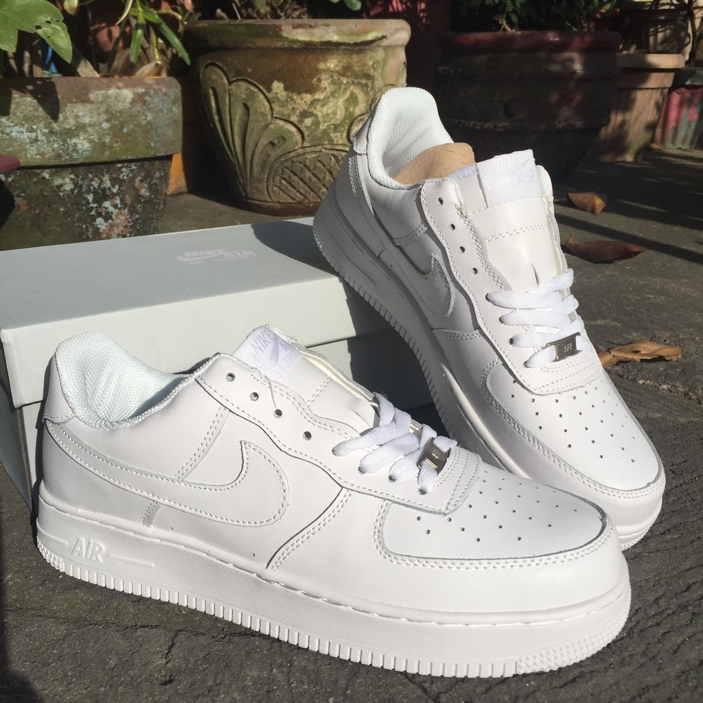 all white high top forces