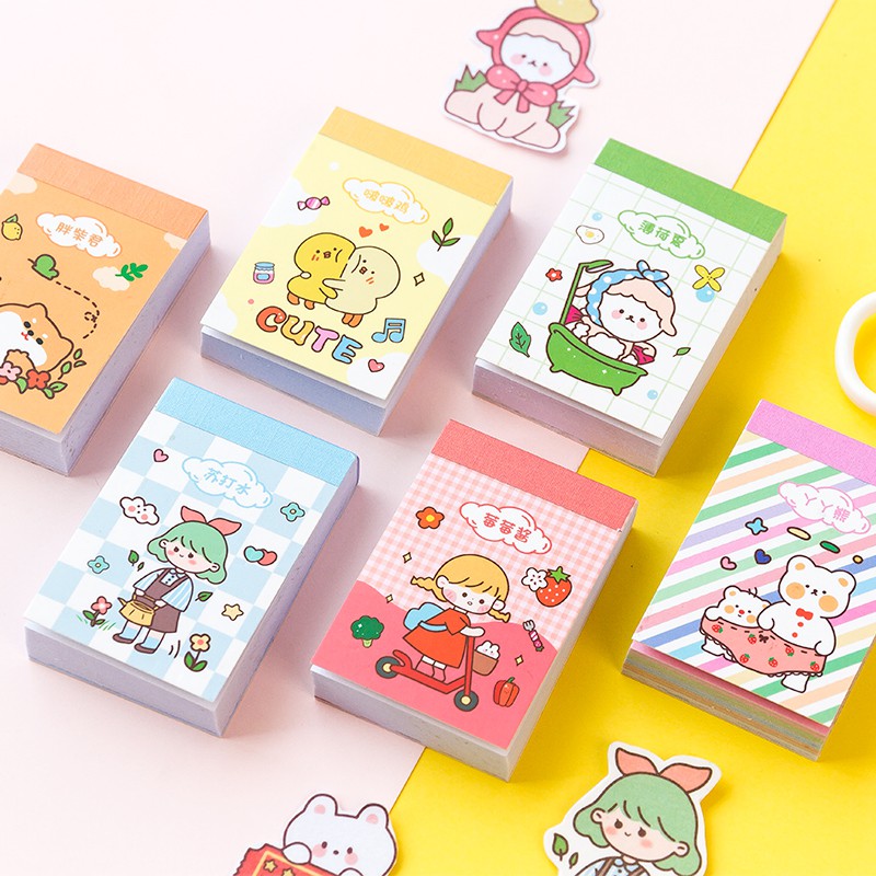 journamm 50pcs cute kawaii japanese sticky pads korea stationery supplies stickers bullet journal scrapbooking label stickers shopee philippines