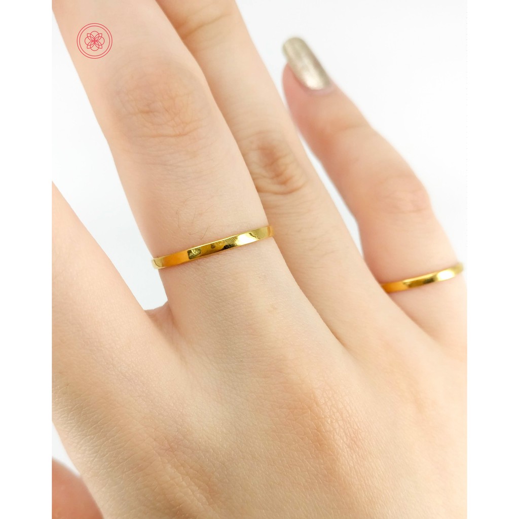 COD PAWNABLE 18k Chinese Gold Minimalist Skinny Plain Ring ...