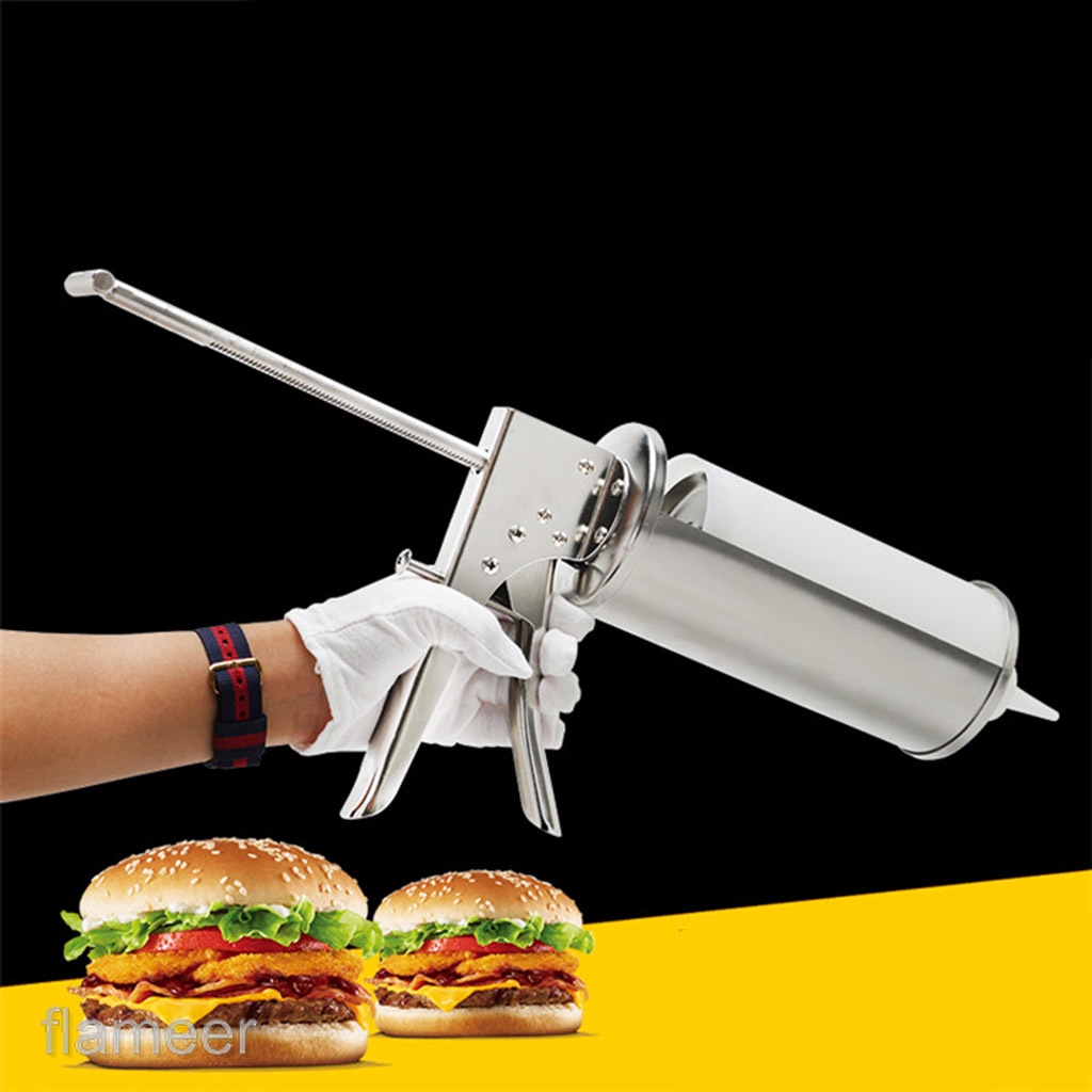 Stainless Steel Condiment Dispenser Gun Ketchup Mustard Sauce Pump