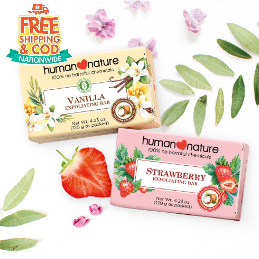Human Nature Exfoliating Bar with Loofah Exfoliants Soap Shopee