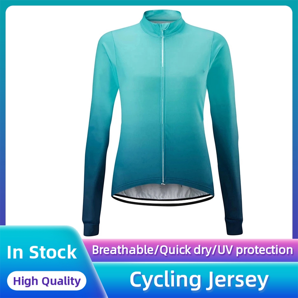 women's blue cycling jersey