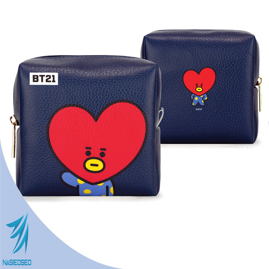 BTS BT21 Official Authentic Product Pu Square Pouch Medium | Shopee  Philippines