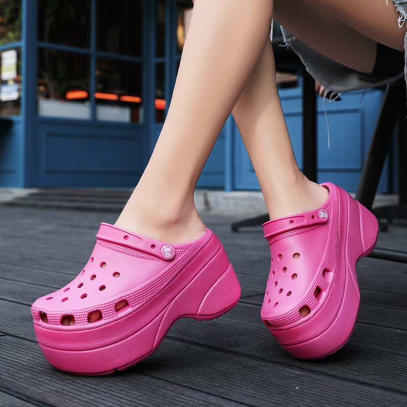 Highquality Lightweight 10cm/4inch Heeled Wedge Croc Clogs Sandal 36