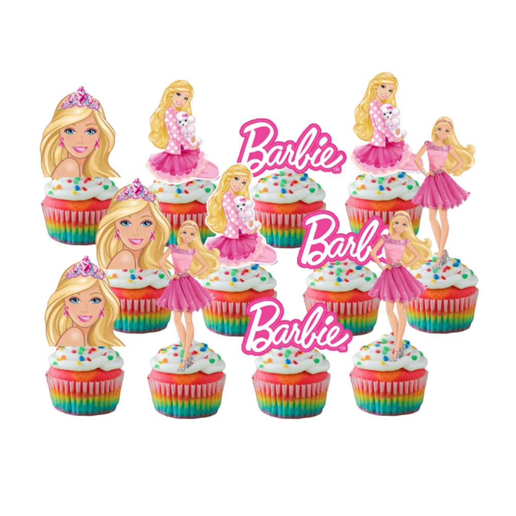 printable barbie cupcake toppers