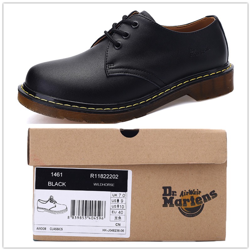 dr martens 1461 classic black flat shoes