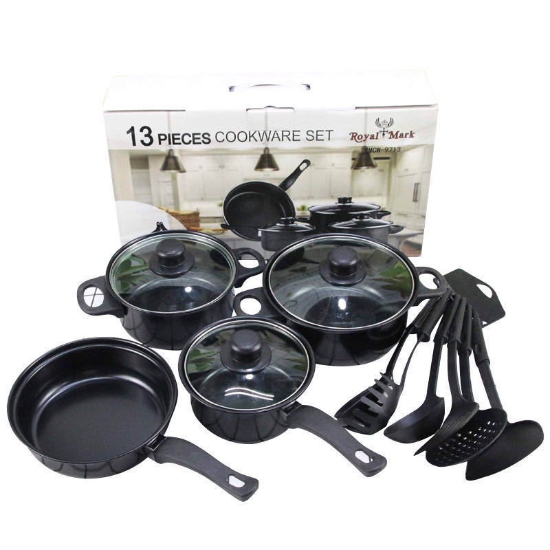 13 pcs Cookware Set Pan and Casserole with Kitchen Tools Set