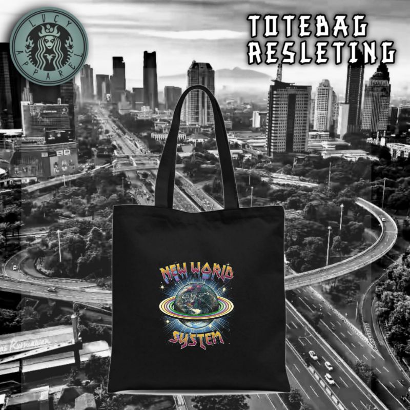 New World vintage Tote bag totebag Zipper canvas New World / Plain
