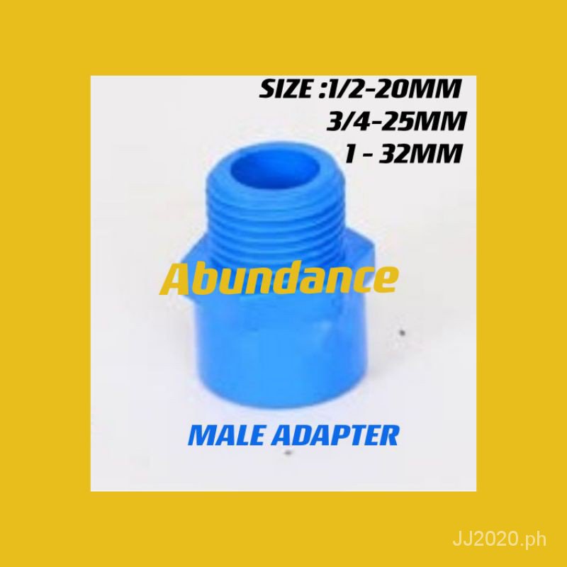 PVC BLUE PIPE FITTINGS MALE ADAPTER SIZES(1/2