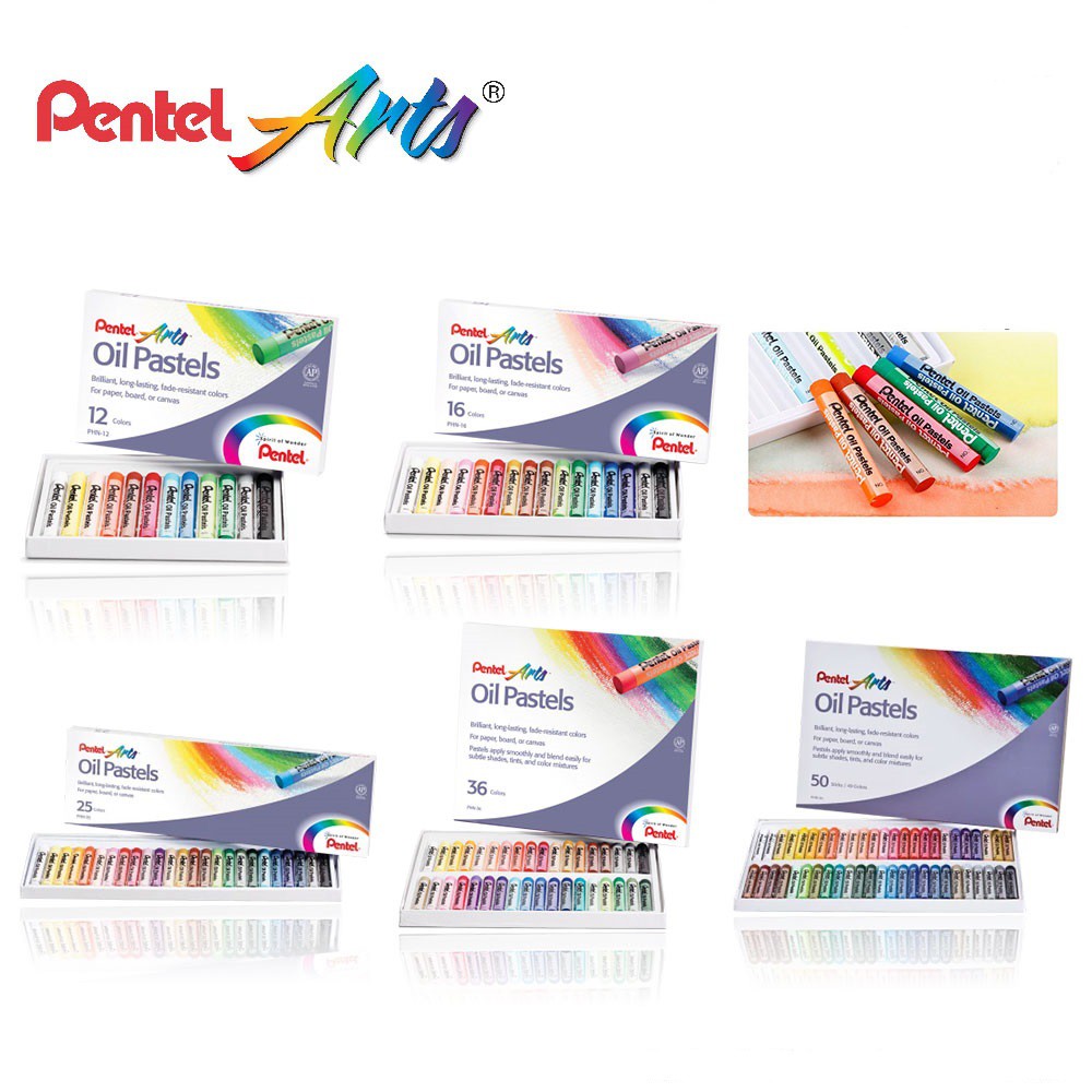 Pentel Arts Oil Pastels Colour (Set of 12 / 16 / 25 / 36 / 50 Pastel