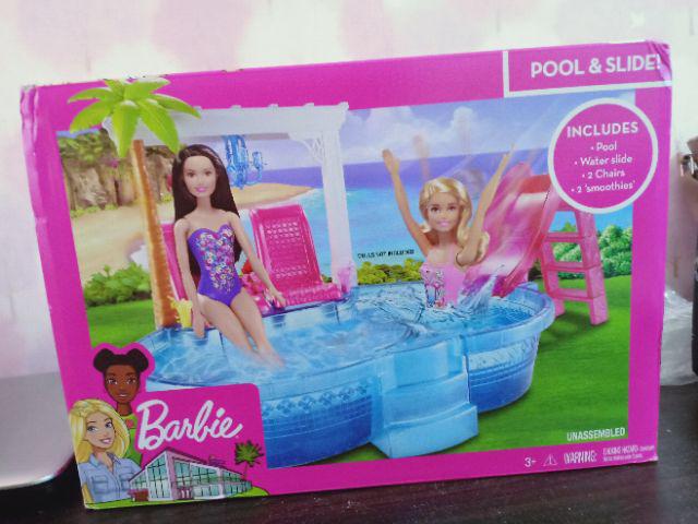 barbie pool and slide