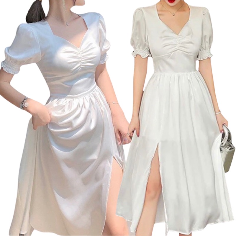 white long dress shopee