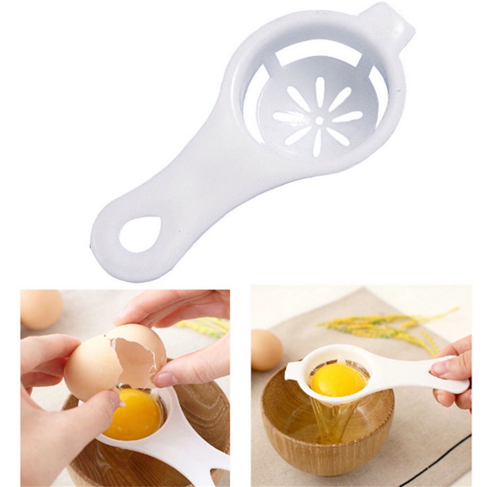 1 Pc Kitchen White Plastic Egg Yolk Separator / Foodgrade Egg Divider