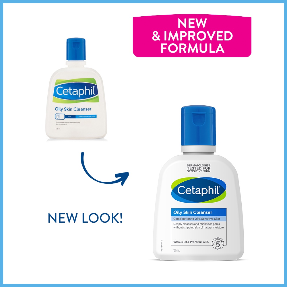 CETAPHIL Oily Skin Cleanser 125ml Face Wash for Sensitive, Combination to Oily Skin, Soap-Free