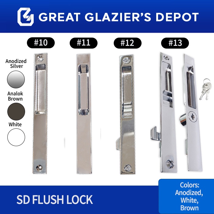 SD Flush Lock 10 11 12 1213 Anodized Brown White for SD Aluminum