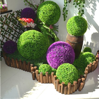 Artificial Topiary Tree & Ball Flowers Buxus Boxwood Plants in Pot Garden CF 